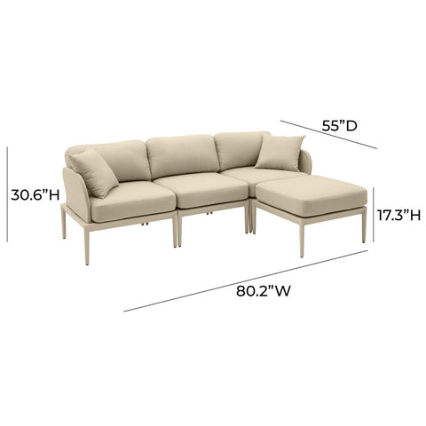 Kapri Taupe Modular Outdoor Sectional Model: TOV-O68899-SEC