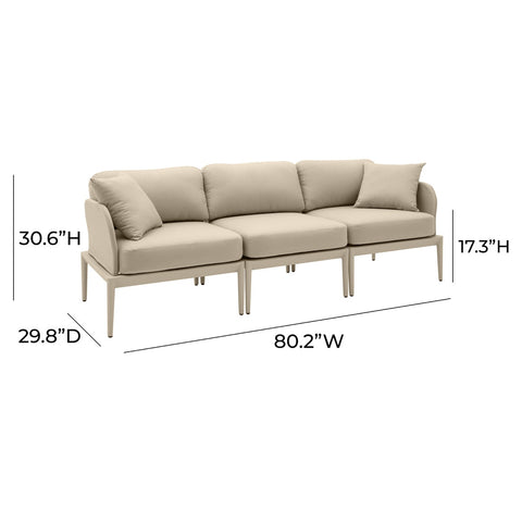 Kapri Taupe Modular Outdoor Sofa Model: TOV-O68899-SO