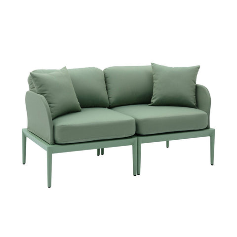 Kapri Moss Green Modular Outdoor Loveseat Model: TOV-O68900-LO