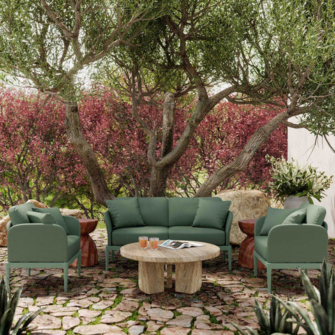 Kapri Moss Green Modular Outdoor Loveseat Model: TOV-O68900-LO