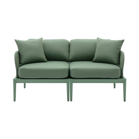 Kapri Moss Green Modular Outdoor Loveseat Model: TOV-O68900-LO