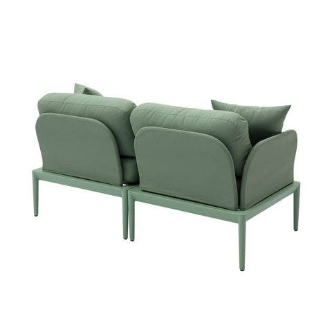 Kapri Moss Green Modular Outdoor Loveseat Model: TOV-O68900-LO