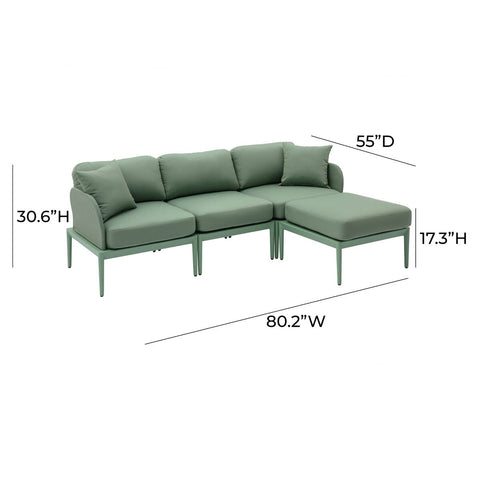 Kapri Moss Green Modular Outdoor Sectional Model: TOV-O68900-SEC