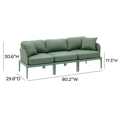 Kapri Moss Green Modular Outdoor Sofa Model: TOV-O68900-SO