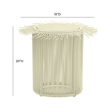 Rafa Cream Outdoor Side Table Model: TOV-O68952