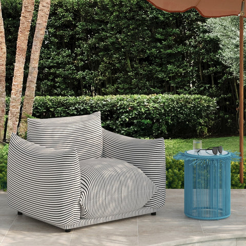 Rafa Blue Outdoor Side Table Model: TOV-O68953