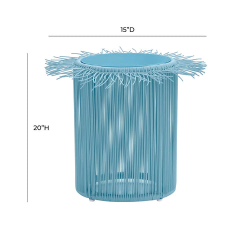 Rafa Blue Outdoor Side Table Model: TOV-O68953