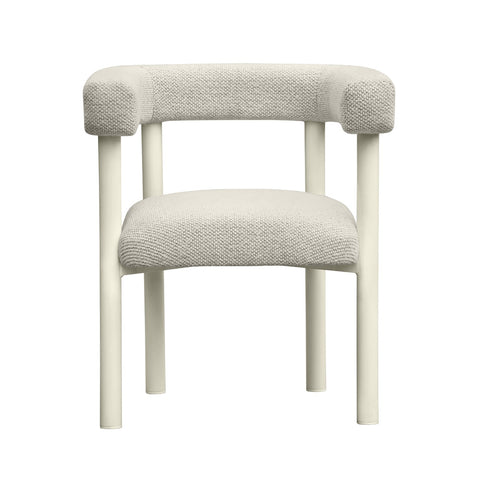 Jackie Cream Outdoor Textured Dining Chair Model: TOV-O68958
