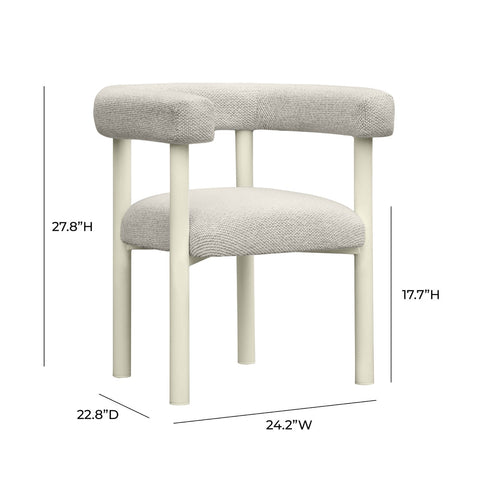 Jackie Cream Outdoor Textured Dining Chair Model: TOV-O68958