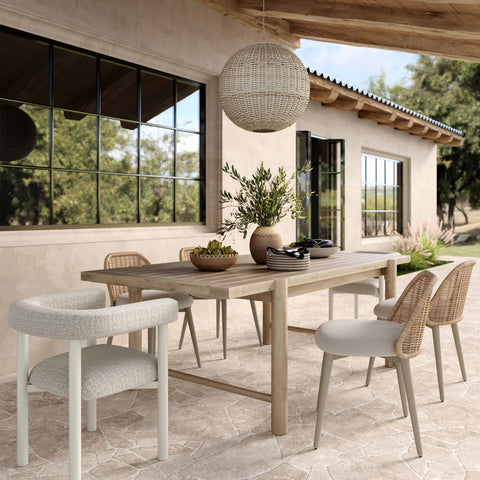 Alexa Cream Performance Fabric Outdoor Dining Chair Model: TOV-O68959