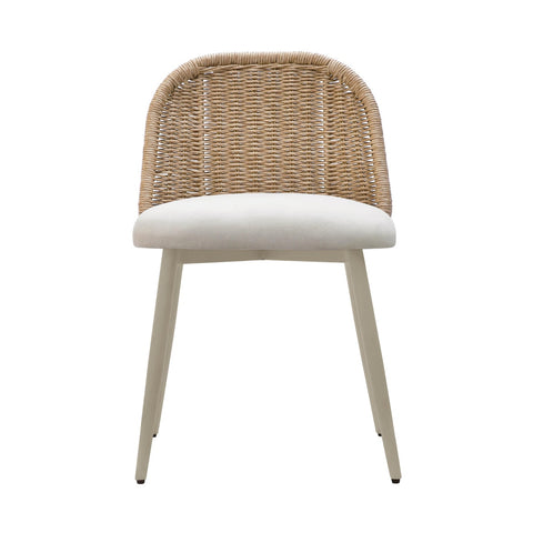 Alexa Cream Performance Fabric Outdoor Dining Chair Model: TOV-O68959