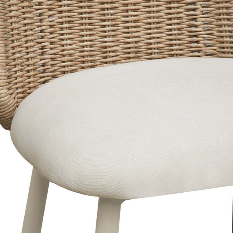 Alexa Cream Performance Fabric Outdoor Dining Chair Model: TOV-O68959