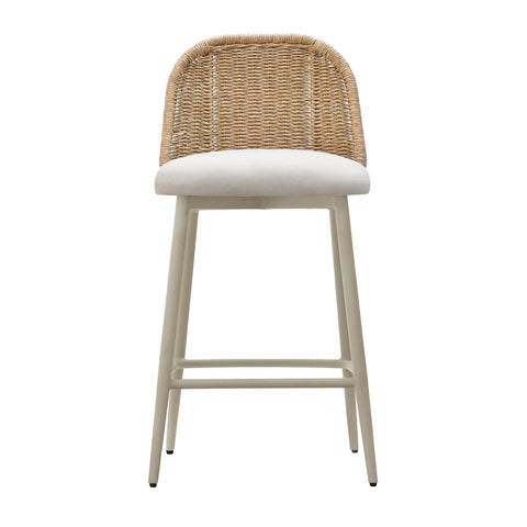 Alexa Cream Performance Fabric Outdoor Counter Stool Model: TOV-O68960