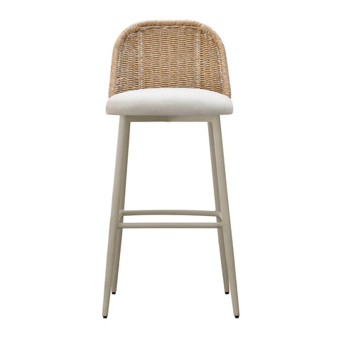 Alexa Cream Performance Fabric Outdoor Barstool Model: TOV-O68961