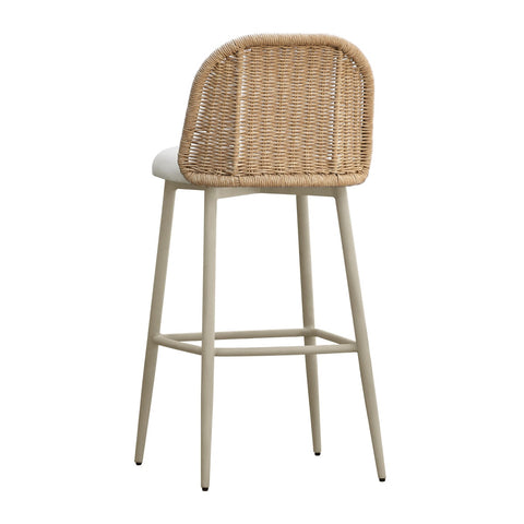 Alexa Cream Performance Fabric Outdoor Barstool Model: TOV-O68961