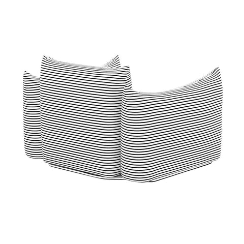 Saint Tropez Pearl and Black Striped Stuffed Outdoor Armchair Model: TOV-O68963