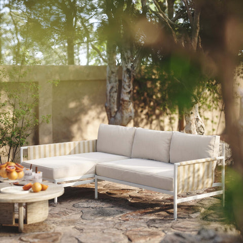 Dunes Cream Outdoor Sectional - LAF Model: TOV-O68968-O68969