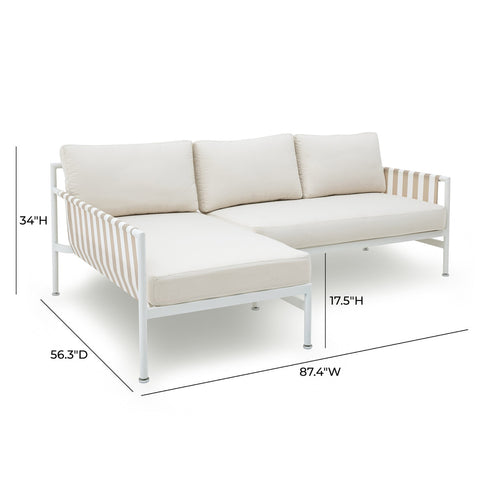 Dunes Cream Outdoor Sectional - LAF Model: TOV-O68968-O68969