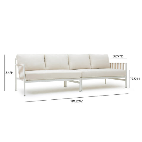 Dunes Cream Outdoor 110" Sofa Model: TOV-O68969-O68970