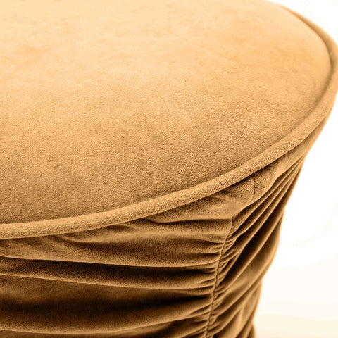 Bounce Dark Terracotta Ruched Velvet Adjustable Ottoman Model: TOV-O68971