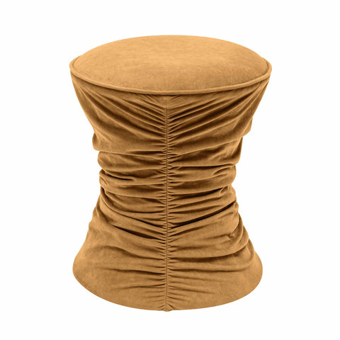 Bounce Dark Terracotta Ruched Velvet Adjustable Ottoman Model: TOV-O68971