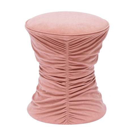Bounce Rose Pink Ruched Velvet Adjustable Ottoman Model: TOV-O68972
