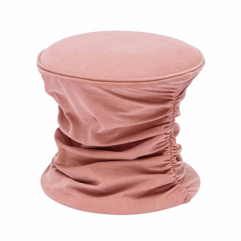 Bounce Rose Pink Ruched Velvet Adjustable Ottoman Model: TOV-O68972