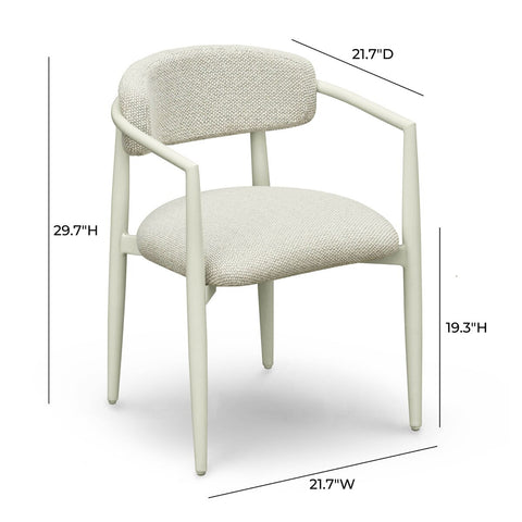 Annika Cream Textured Outdoor Dining Arm Chair Model: TOV-O69106