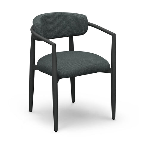 Annika Black Textured Outdoor Dining Arm Chair Model: TOV-O69107