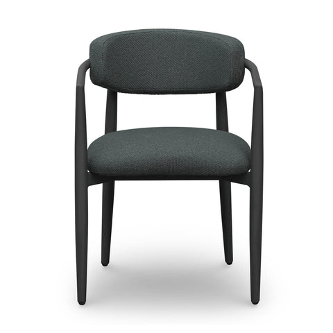Annika Black Textured Outdoor Dining Arm Chair Model: TOV-O69107