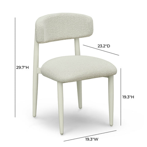 Annika Cream Textured Outdoor Dining Side Chair Model: TOV-O69108