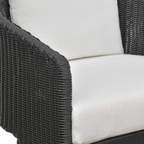 Alexa Black Rattan Performance Fabric Outdoor Armchair Model: TOV-O69282
