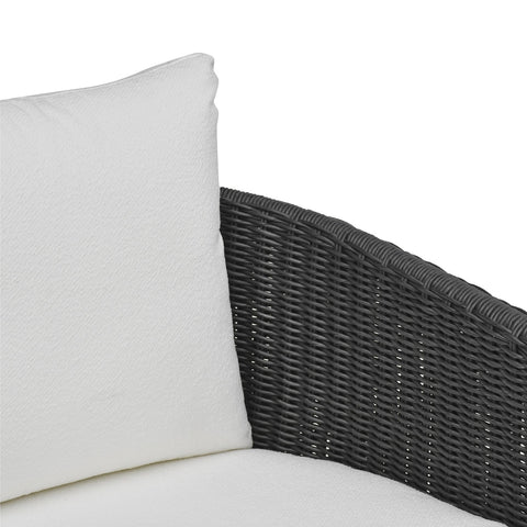 Alexa Black Rattan Performance Fabric Outdoor Armchair Model: TOV-O69282