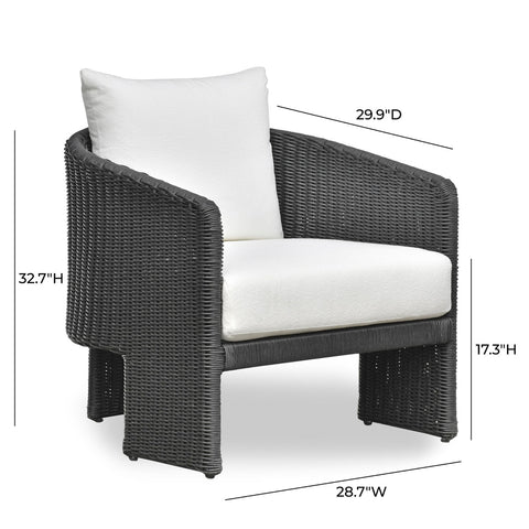 Alexa Black Rattan Performance Fabric Outdoor Armchair Model: TOV-O69282