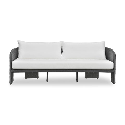 Alexa Black Rattan Performance Fabric Outdoor Sofa Model: TOV-O69283