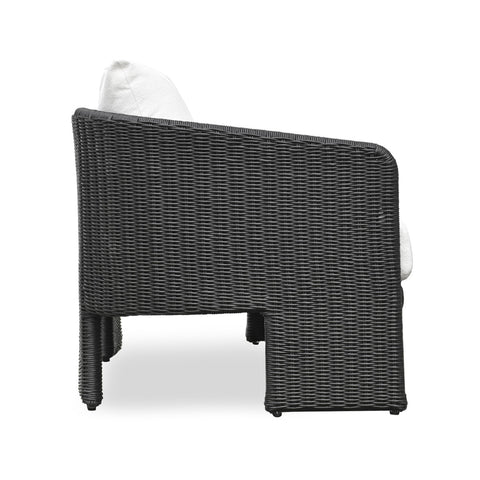 Alexa Black Rattan Performance Fabric Outdoor Sofa Model: TOV-O69283