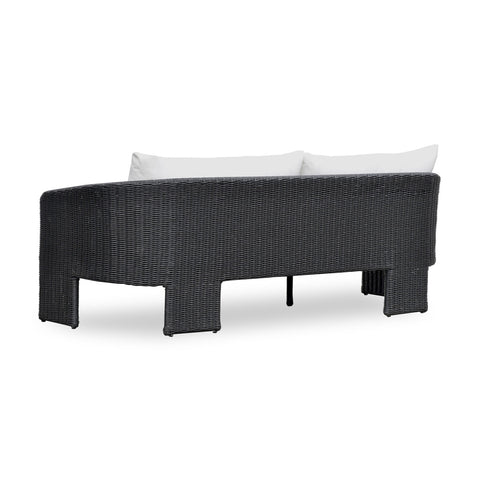Alexa Black Rattan Performance Fabric Outdoor Sofa Model: TOV-O69283
