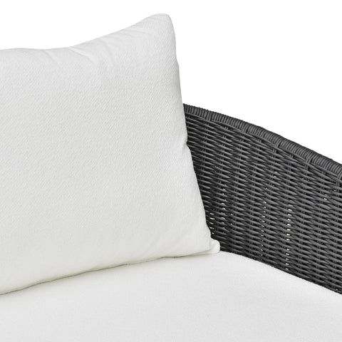 Alexa Black Rattan Performance Fabric Outdoor Sofa Model: TOV-O69283