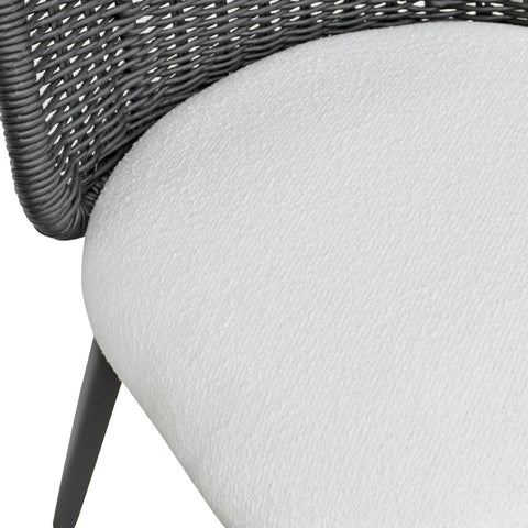 Alexa Black Rattan Performance Fabric Dining Chair Model: TOV-O69284