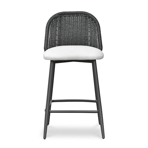 Alexa Black Rattan Performance Fabric Counter Stool Model: TOV-O69285
