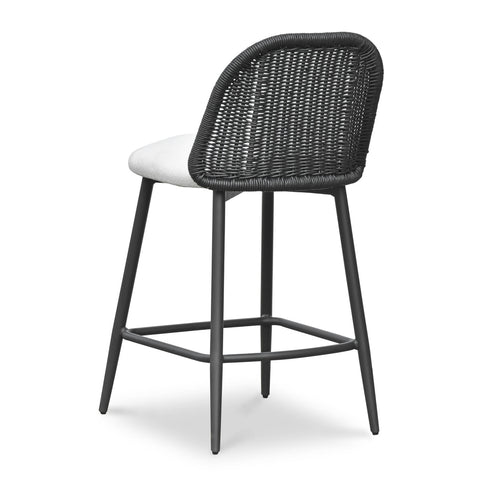 Alexa Black Rattan Performance Fabric Counter Stool Model: TOV-O69285