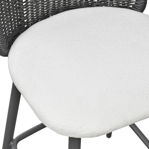 Alexa Black Rattan Performance Fabric Counter Stool Model: TOV-O69285