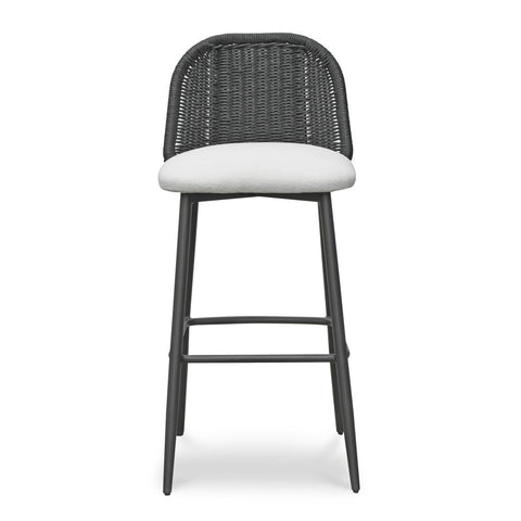 Alexa Black Rattan Performance Fabric Barstool Model: TOV-O69286