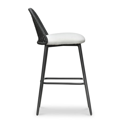 Alexa Black Rattan Performance Fabric Barstool Model: TOV-O69286