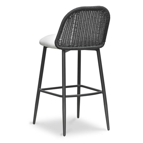 Alexa Black Rattan Performance Fabric Barstool Model: TOV-O69286