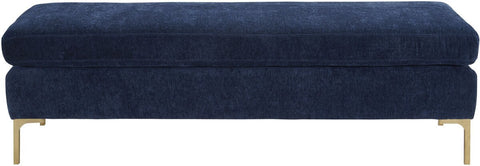 Delilah Navy Textured Velvet Bench Model: TOV-O93