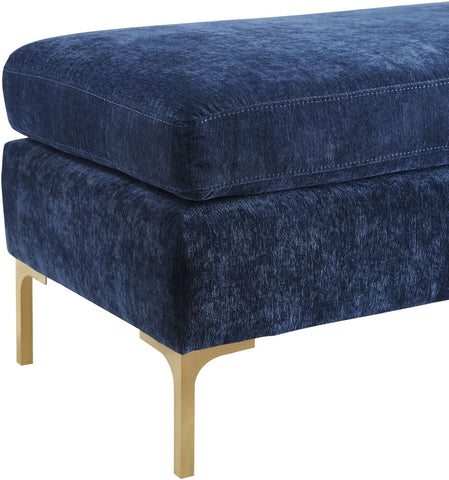 Delilah Navy Textured Velvet Bench Model: TOV-O93