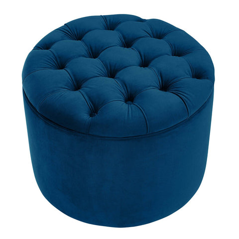 Queen Navy Velvet Storage Ottoman Model: TOV-OC141