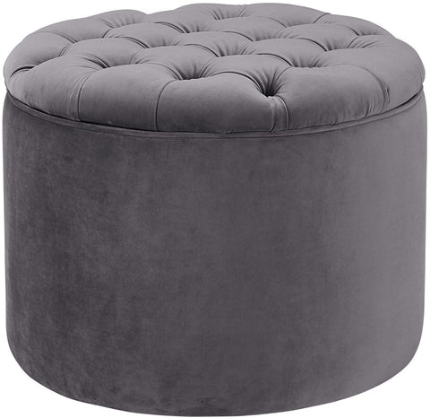 Queen Grey Velvet Storage Ottoman Model: TOV-OC145