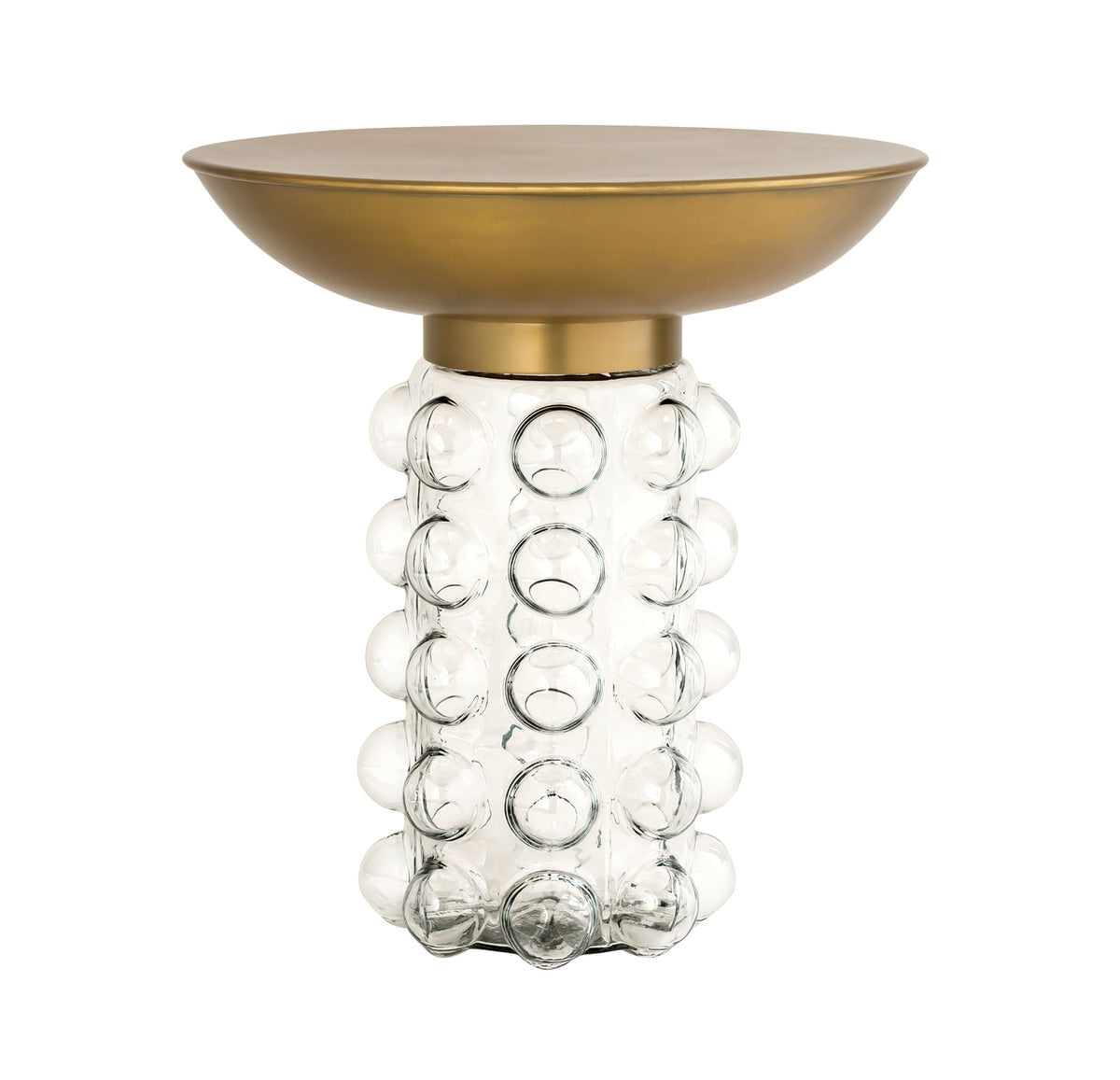 Bubble Glass and Brass Side Table Model: TOV-OC18229